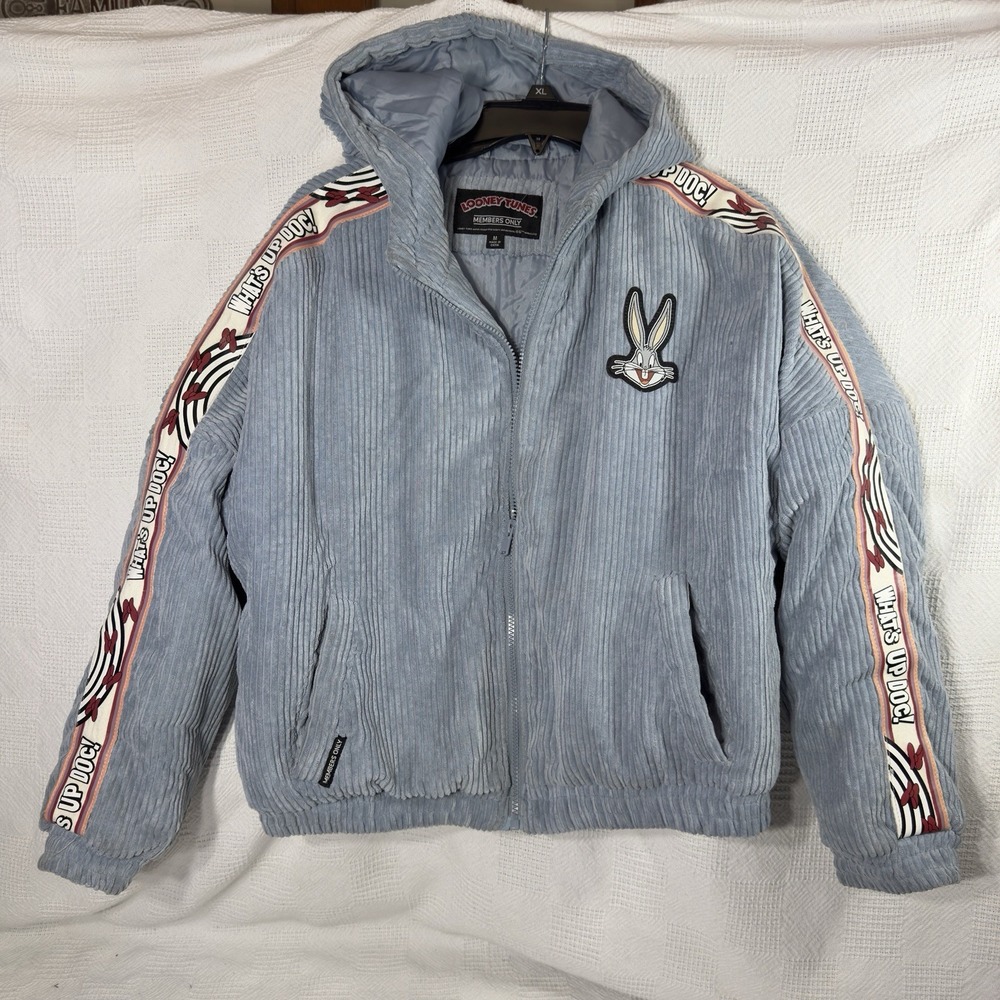 Vintage Looney Tunes Members Only Corduroy Blue ‎ Jacket Coat Medium Lola Bunny